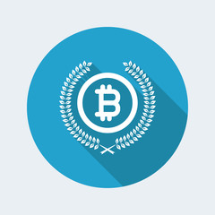 Certified bitcoin symbol icon