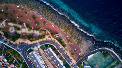 air photo recreation complex with a tennis court