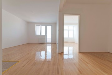 apartment room with windows