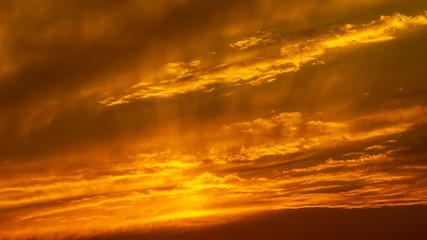Panorama golden hour sky and cloud nature background