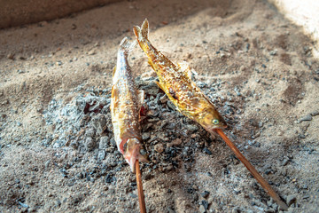 イワナの炭火焼き
