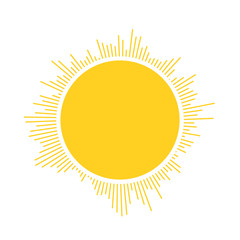 abstract sun logo template with different rays, geometric shapes design, vector illustration isolated on white background.