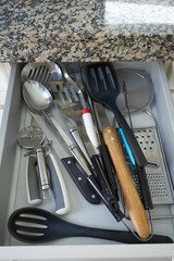 cutlery in the kitchen table