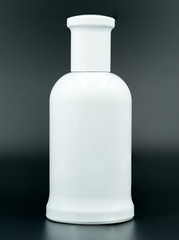 Blank White Bottle Tempalte: isolated white on dark background