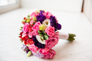 Beautiful bouquet of flowers for wedding ceremony