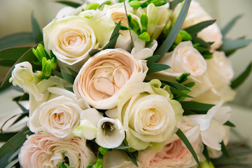 Obraz na płótnie Canvas Beautiful bouquet of flowers for wedding ceremony