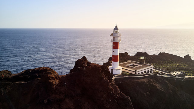 lighthouse on Punta de teno air photo Tenerife