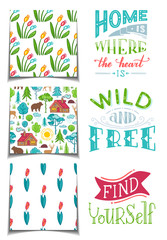 Vector cartoon design set.