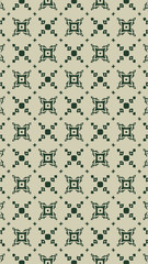 Ornate geometric pattern and two-tone abstract background