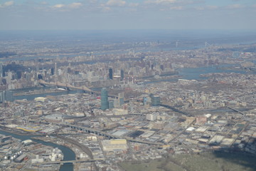 Fototapeta na wymiar View of New York from a plane window.