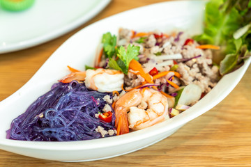 Spicy Vermicelli Salad with Shrimps and Minced Pork