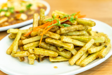 French Fries Eggplant with Sauce