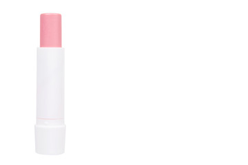 Pink balm lipstick, lips care and beauty