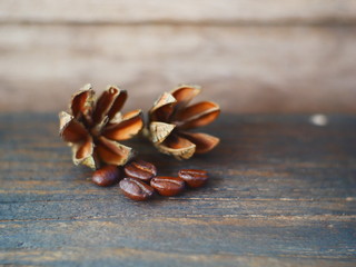 aroma coffee and dried flower,concept coffee background