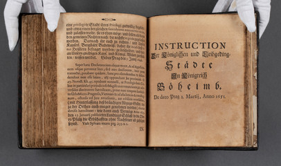 very old book made with leather cover