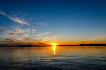 Sunset at a lake in Oklahoma.