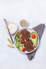 Ingredients for making healthy sandwiches