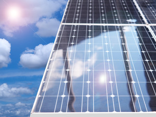 Fototapeta na wymiar Solar energy panels eco power