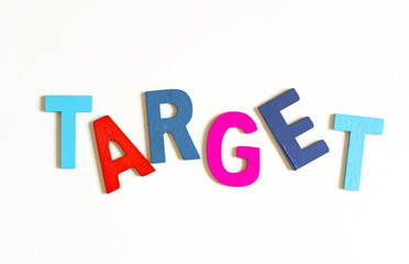 Letter TARKET isolated on white