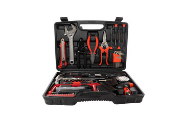 Black toolbox isolated on white