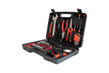 Black toolbox isolated on white