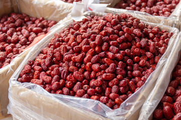 dried red dates in a box