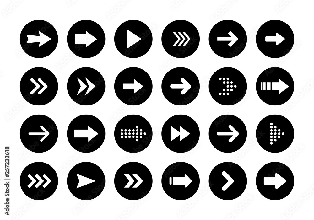 Poster arrows big black set icons. arrow icon. arrow vector collection. arrow. cursor. modern simple arrows