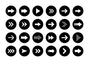 Arrows big black set icons. Arrow icon. Arrow vector collection. Arrow. Cursor. Modern simple arrows. Vector illustration.