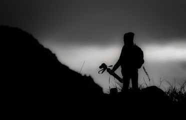 Obraz premium silhouette photographe