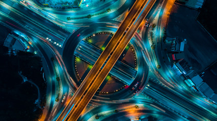 Expressway top view, Road traffic an important infrastructure
