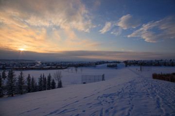 winter sunset near Calagary