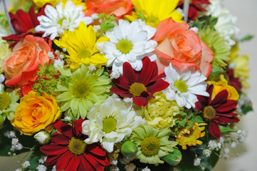 Naklejka na ściany i meble bouquet of colorful flowers