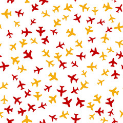 Airplane flight travel concept. Seamless vector EPS 10 pattern
