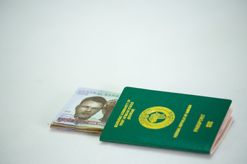 Ecowas Nigeria International Passport with 1000 naira currency notes