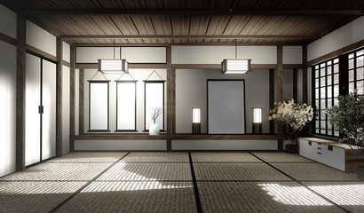 Mock up interior zen style. 3d rendering 