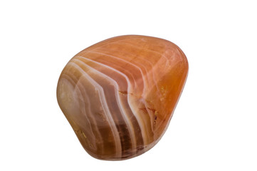 Isolated Carnelian (agate) on pure white background