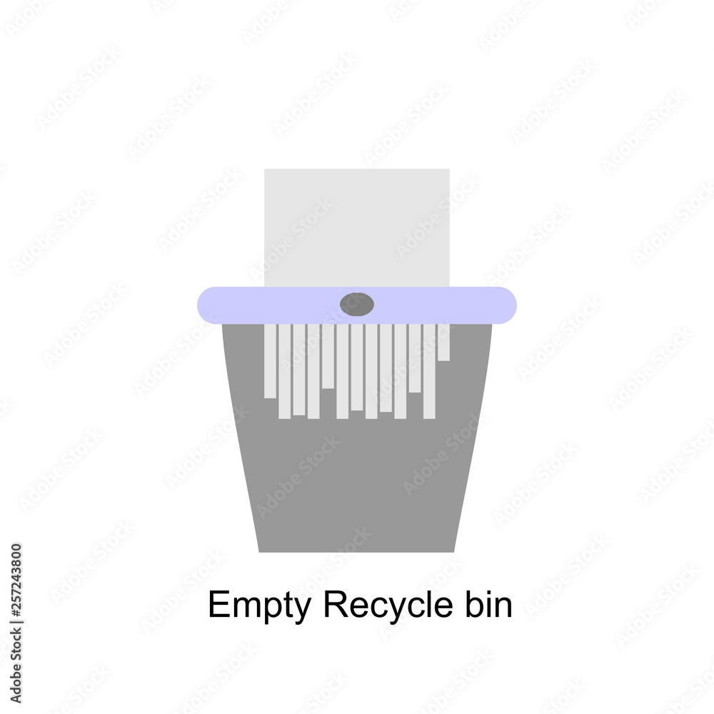 Aufkleber empty recycle bin for trash and garbage. vector flat icon for web.