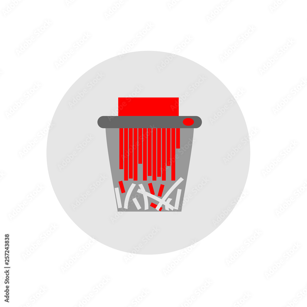 Aufkleber recycle bin for trash and garbage. vector flat icon for web. circle design.