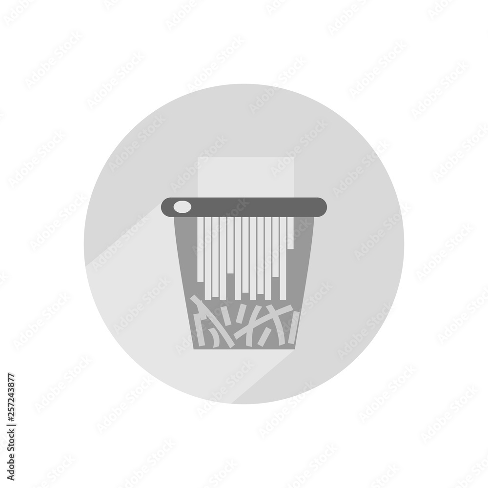 Aufkleber recycle bin for trash and garbage. vector flat icon for web. circle icon in long shadow.