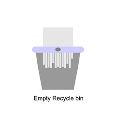 Empty Recycle bin for trash and garbage. Vector flat icon for web.