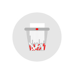Recycle bin for trash and garbage. Vector flat icon for web. Circle design.