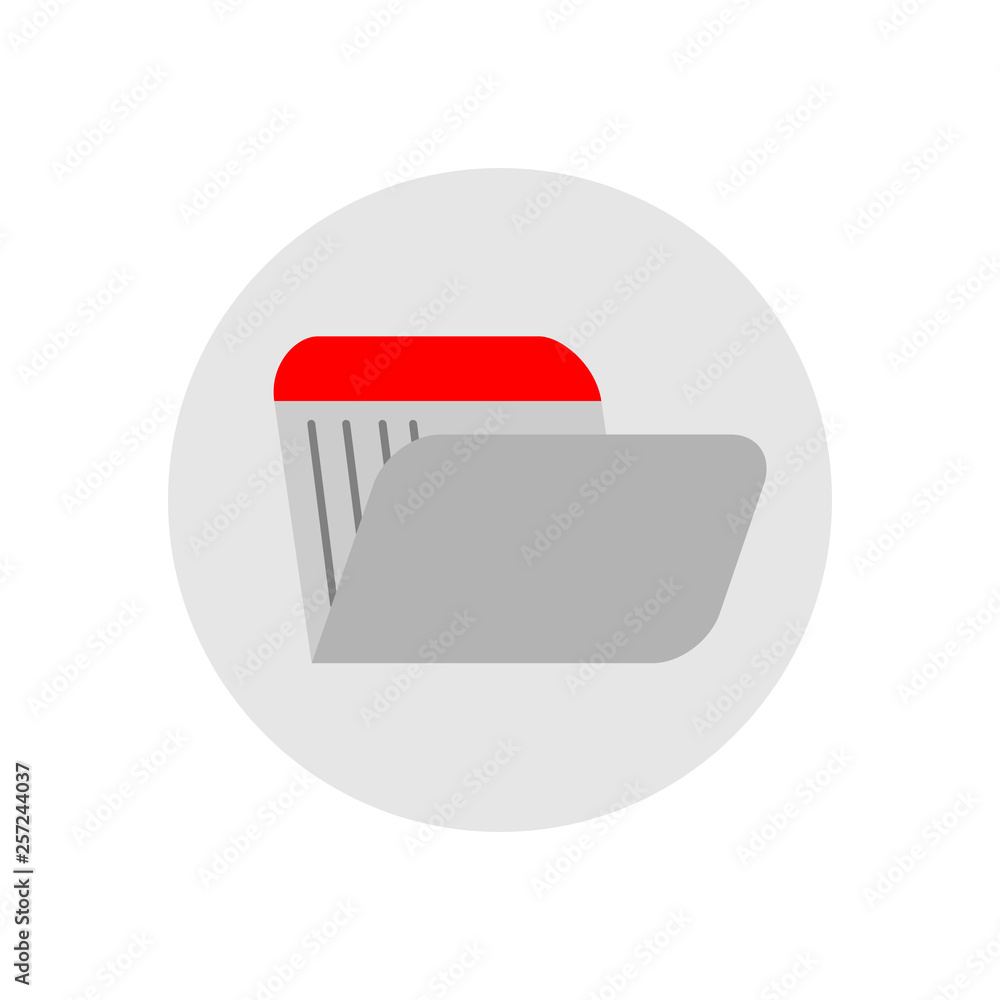 Aufkleber folder icon in trendy flat style. simple document folder vector design. circle design.
