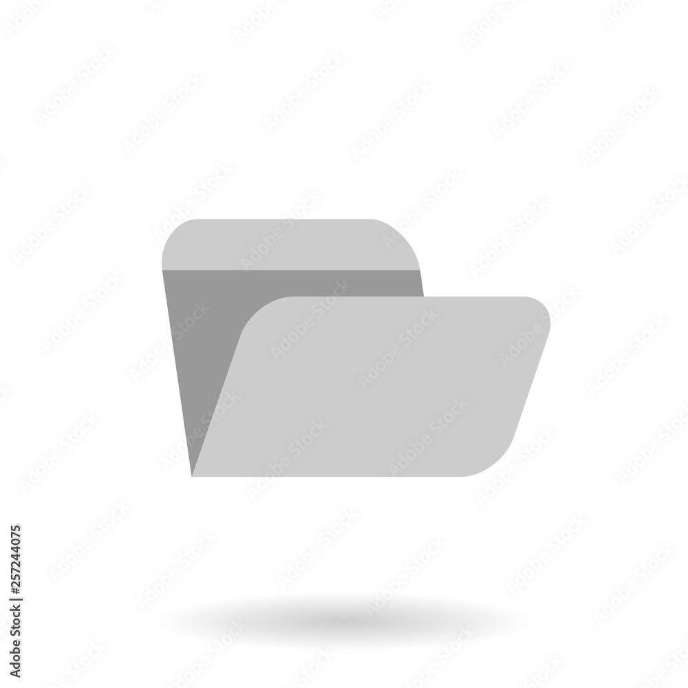 Aufkleber folder icon in trendy flat style. simple document folder vector design. icon in long shadow.