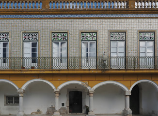 Sightseeing with historic buildings in Beja in Portugal