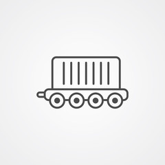 Cargo train vector icon sign symbol