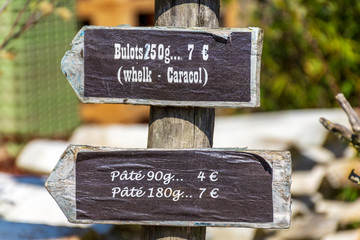 CAP FERRET (Bassin d'Arcachon, France), menu décoratif