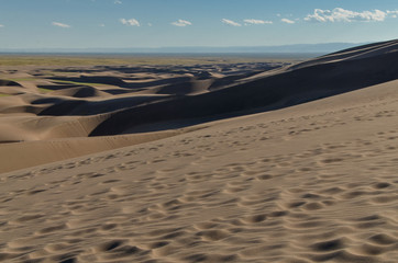 scenic view of San Luis Valley from the slopes of High Dune in Great Sand Dunes National Park and Preserve (Saguache county, Colorado, USA)