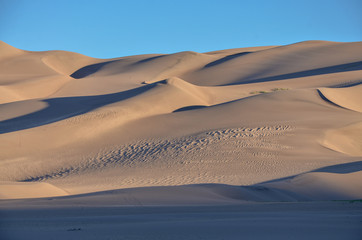 Fototapeta na wymiar untouched slopes of High Dune in Great Sand Dunes National Park and Preserve in the morning (Saguache county, Colorado, USA)