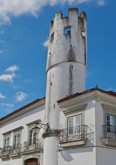 Sightseeing with historic buildings in Beja in Portugal