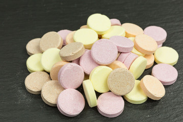 sweet sugar candy tablets with popping candy